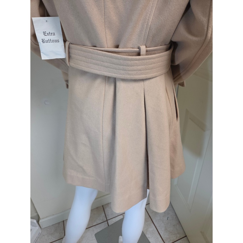 y2k Victorias Secret Wool Trench Coat Honey Beige Belted Double Breasted 12 - Picture 13 of 16